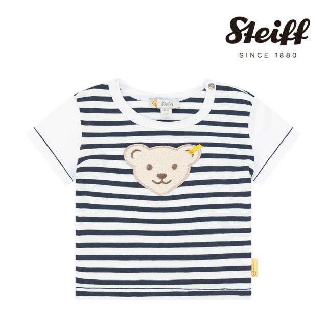 【STEIFF】熊頭童裝 條紋短袖T恤衫(短袖上衣)