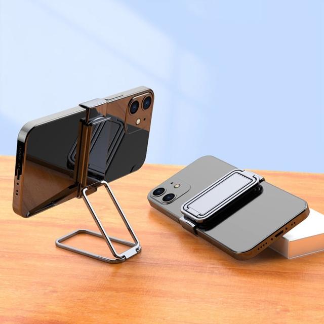 【EZlife】360度背夾式金屬扣手機支架