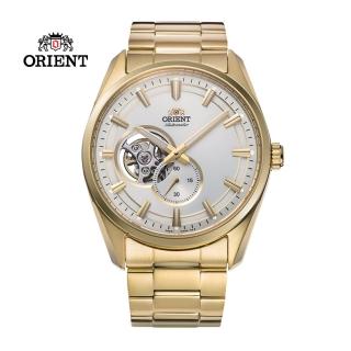 【ORIENT 東方錶】SEMI-SKELETON系列 藍寶石鏤空機械錶 鋼帶款 金色 40.8mm(RA-AR0007S)