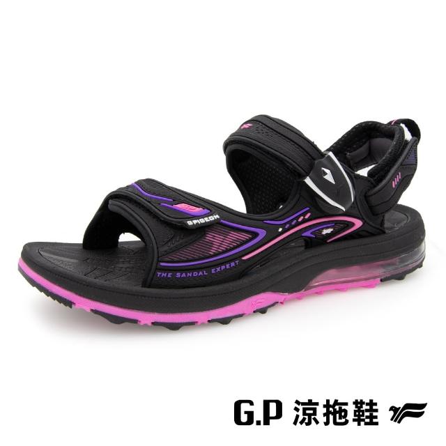 【G.P】女款超緩震氣墊磁扣兩用涼拖鞋G9576W-黑桃色(SIZE:36-39 共二色)