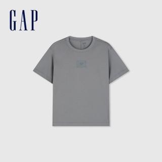 【GAP】女裝 Logo圓領短袖T恤-灰色(874321)