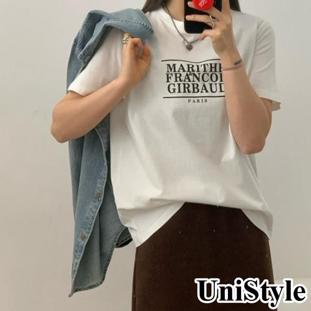 【UniStyle】圓領短袖T恤 韓版字母印花上衣 女 UP1548(白)