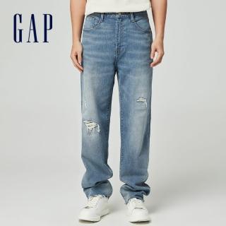 【GAP】男裝 寬鬆牛仔褲-淺藍色(884811)