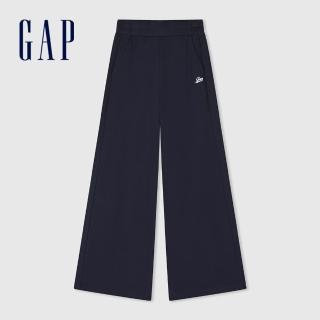 【GAP】女裝 Logo鬆緊寬褲-海軍藍(888460)