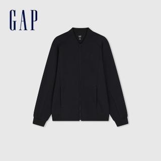 【GAP】男裝 Logo立領外套-炭黑色(889284)