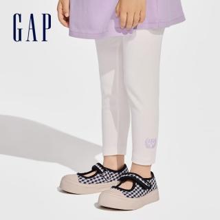 【GAP】女幼童裝 Logo印花鬆緊褲-米白色(890345)