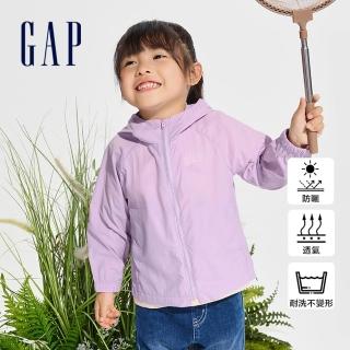 【GAP】女幼童裝 Logo防曬連帽外套-紫色(890351)