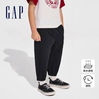 【GAP】男幼童裝 Logo束口鬆緊褲-黑色(890417)