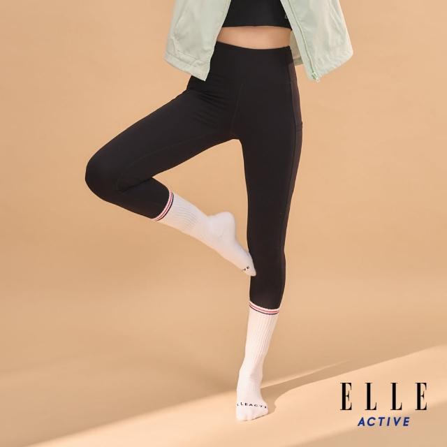 【ELLE ACTIVE】女款 舒適彈力瑜珈褲-黑色(EA24M2W3701#99)