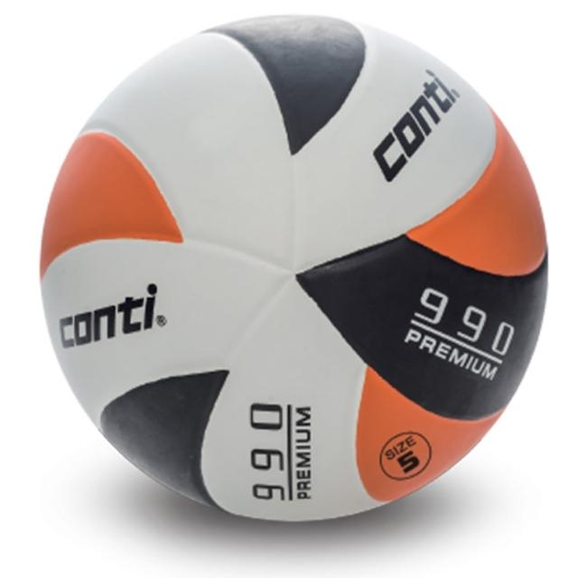 【Conti】原廠貨 5號球 頂級超世代橡膠排球/競賽/訓練/休閒 橘黑白(V990-5-WBKO)