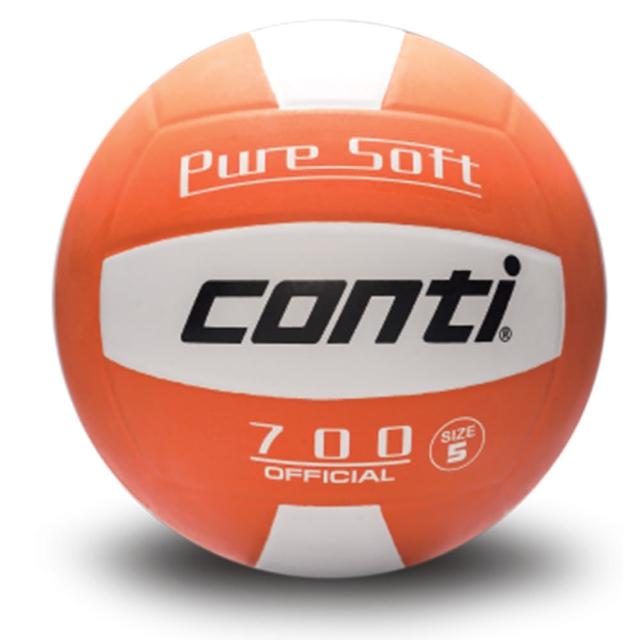 【Conti】原廠貨 5號球 超軟橡膠排球/競賽/訓練/休閒 橘白(V700-5-WO)