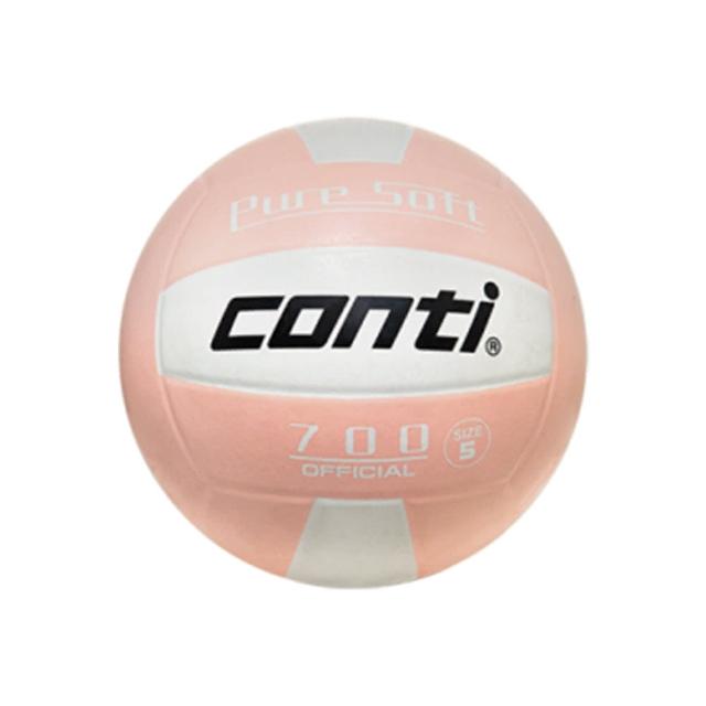 【Conti】原廠貨 5號球 超軟橡膠排球/競賽/訓練/休閒 淺粉白(V700-5-WLPK)