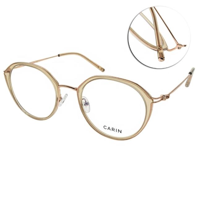 【CARIN】波士頓多邊圓框 光學眼鏡 NewJeans代言(透膚-金#OLSEN P C2)