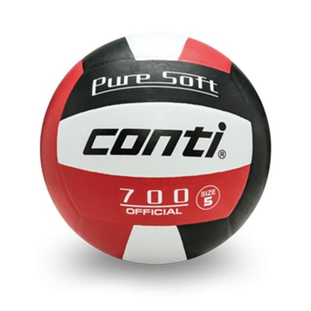 【Conti】原廠貨 3號球 超軟橡膠排球/競賽/訓練/休閒 紅黑白(V700-3-WBKR)