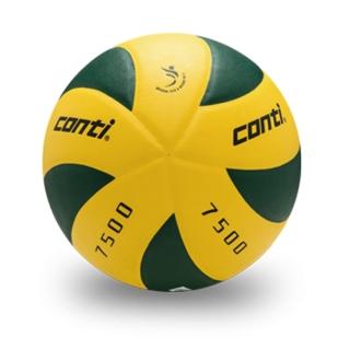 【Conti】原廠貨 5號球 日本頂級超細纖維貼布排球 黃綠(V7500-5-YG)