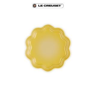 【Le Creuset】瓷器蕾絲花邊盤 18cm(溫桲黃)