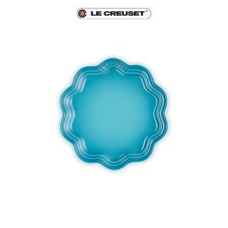 【Le Creuset】瓷器蕾絲花邊盤 18cm(加勒比海藍)
