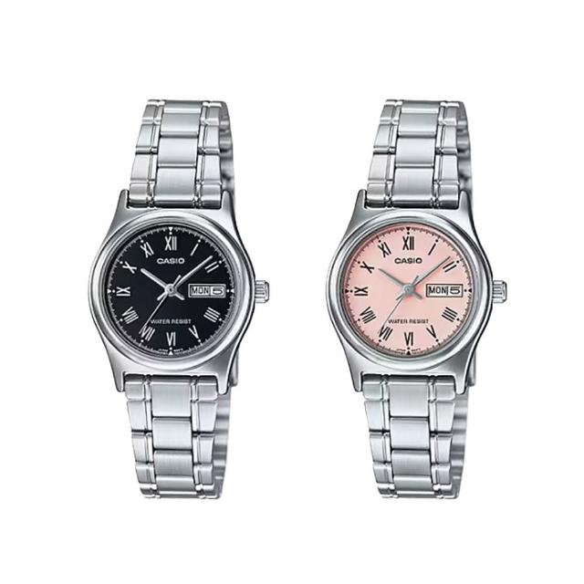 【CASIO 卡西歐】WANgT LTP-V006D 淑女 羅馬數字 小錶面 星期日期 不鏽鋼 手錶 25mm(簡約氣質)