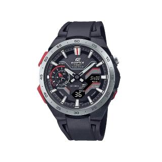 【CASIO 卡西歐】EDIFICE ECB-2200P-1A 賽道奔馳 光動能 腕錶 手錶 47.6mm(世界時間/LED背光)