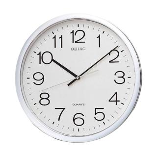 【SEIKO 精工】指針式時尚時鐘 掛鐘-銀框(QXA041S)