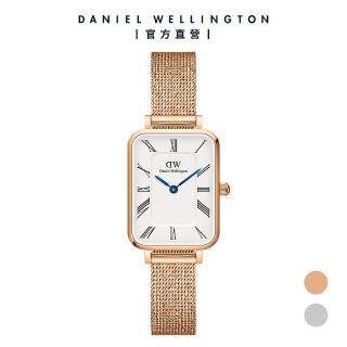 【Daniel Wellington】DW QUADRO Roman numerals 20x26mm 小藍針系列麥穗式小方錶(兩色任選)