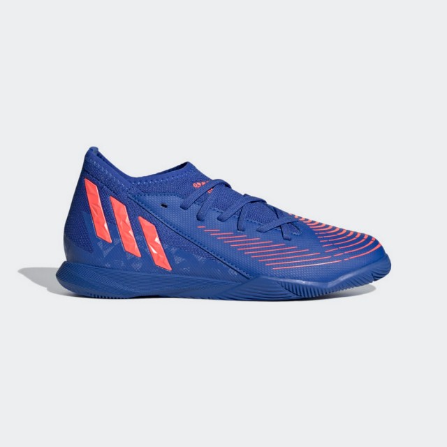 【adidas 愛迪達】PREDATOR EDGE.3 IN J 中童 兒童 運動 訓練 平底 室內足球鞋 藍橘(GZ2892)