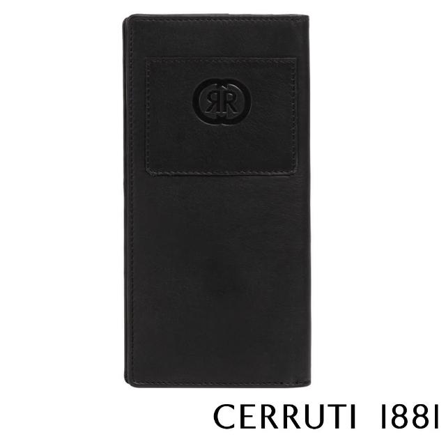 【Cerruti 1881】限量2折 義大利頂級小牛皮12卡長夾皮夾 CEPU05708M 全新專櫃展示品(黑色 贈原廠送禮提袋)
