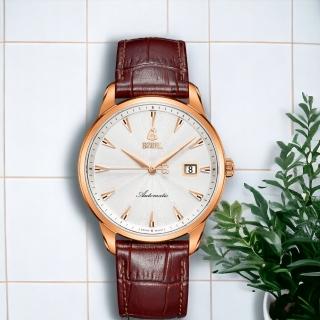 【E.BOREL 依波路】祖爾斯系列 玫瑰金色 正裝 機械錶 男錶 手錶(GGR9160-212BR)