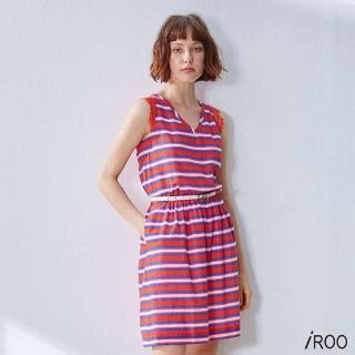 【iROO】條紋配色造型洋裝