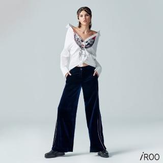 【iROO】垂墜感流行時尚長寬褲