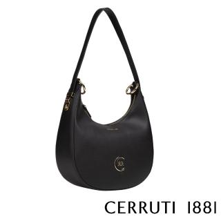 【Cerruti 1881】限量2折 頂級義大利小牛皮手提包/肩背包 CEBA05628M 全新專櫃展示品(黑色)