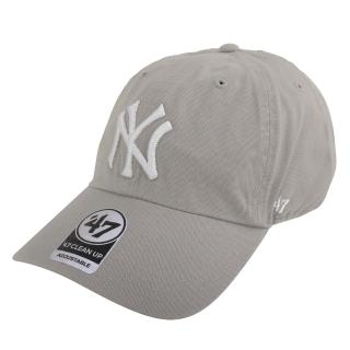 【NEW ERA】品牌白色NY 繡線中性棒球帽(淺灰)