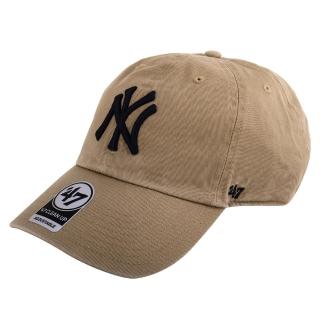 【NEW ERA】品牌藍色NY 繡線中性棒球帽(卡其)
