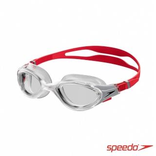 【SPEEDO】成人 運動泳鏡 Biofuse2.0(紅/銀)