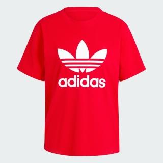 【adidas 愛迪達】ADICOLOR 短袖上衣(IR9536 女款運動上衣 ORIGINALS 紅)