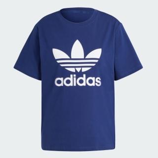 【adidas 愛迪達】ADICOLOR 短袖上衣(IR9537 女款運動上衣 ORIGINALS 藍)