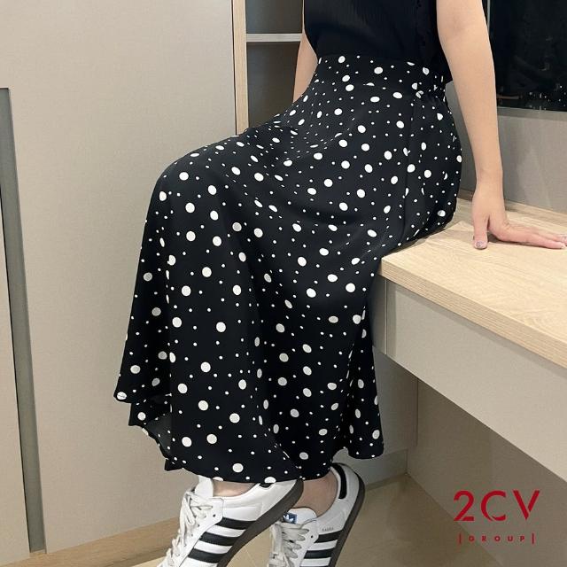 【2CV】現貨 點點雪紡鬆緊長裙VD001
