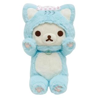 【San-X】拉拉熊 懶懶熊 貓咪湯屋系列 貓咪造型絨毛娃娃 一起泡湯吧 小白熊(Rilakkuma)