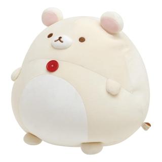 【San-X】拉拉熊 懶懶熊 Ponpoko系列 圓滾滾絨毛娃娃 L 軟軟的肚子 小白熊(Rilakkuma)