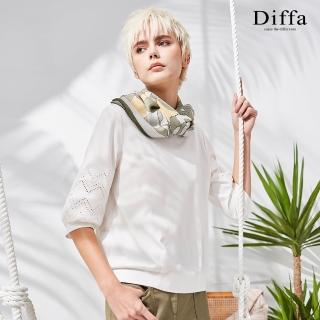 【Diffa】速乾涼感鏤空繡花針織衫-女
