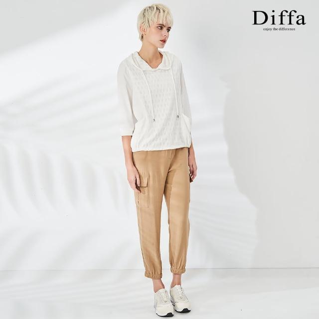 【Diffa】舒適親膚貼袋設計工裝長褲-女