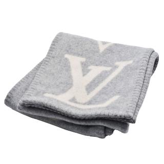 【Louis Vuitton 路易威登】M77380 SWEET DREAMS系列Monogram織花山羊絨雙面圍巾(灰/白色)