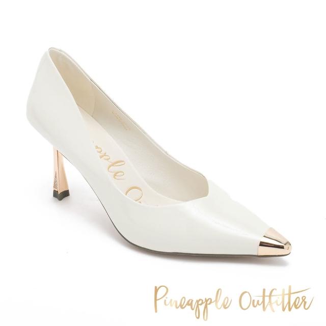 【Pineapple Outfitter】GOPAL個性鏡面尖頭高跟鞋(白色)