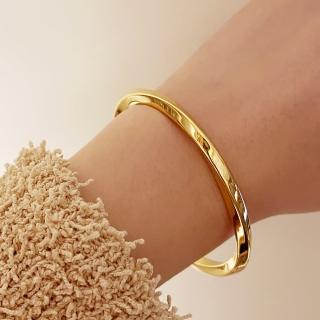 【CReAM】Sylvia鍍18K金色銀色扭結簡約手鐲手環(生日 禮物 送禮 禮盒)