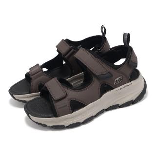 【SKECHERS】戶外鞋 D Lux Trekker Sandal-Dunkard 男鞋 棕 黑 緩震 輪胎大底 涼鞋(237580-BRBK)