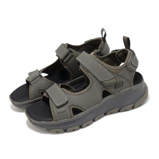 【SKECHERS】戶外鞋 D Lux Trekker Sandal-Dunkard 男鞋 綠 灰 緩震 輪胎大底 涼鞋(237580-OLV)