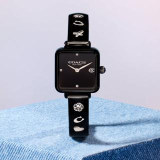 【COACH】吳謹言廣告款 方形手鐲女錶-優雅黑/22mm 母親節禮物(CO14504307)