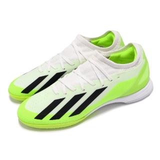 【adidas 愛迪達】足球鞋 Z Crazyfast.3 In 男鞋 白 綠 針織 緩衝 室內足球 運動鞋 愛迪達(ID9340)