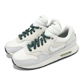 【NIKE 耐吉】休閒鞋 Air Max 1 SE GS 大童 女鞋 白 綠 氣墊 低筒 經典(FB9582-001)