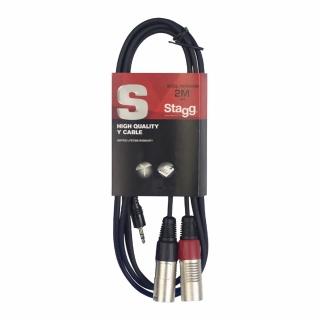 【STAGG 史提格】SYC2/MPSB2XM S系列 2M Y型立體聲音源線 3.5 TRS 對 雙 XLR 公(公司貨保證)